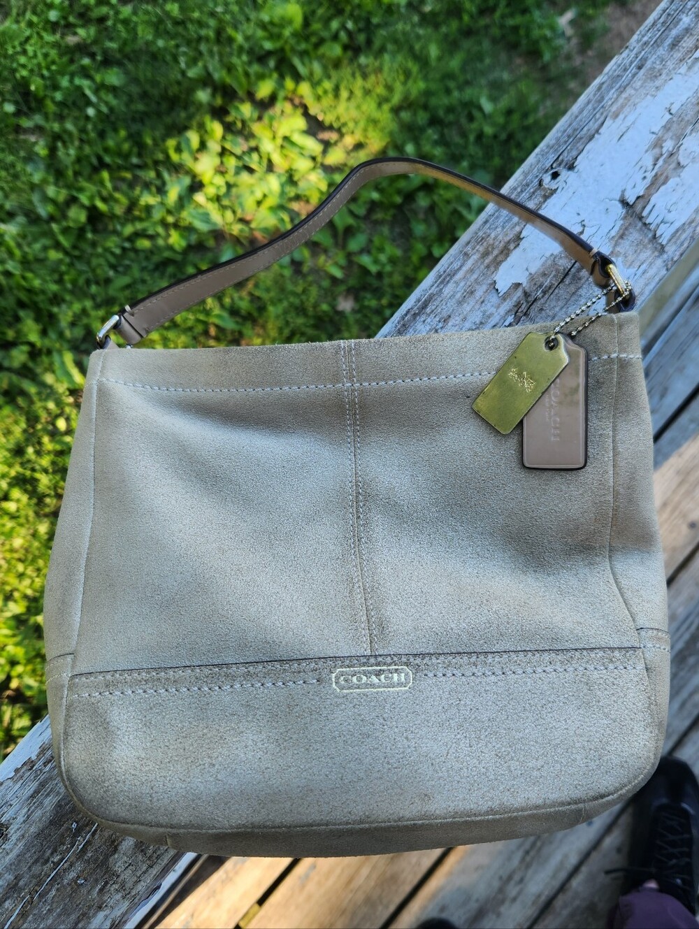 Vintage 2015 Coach Park Mini Suede Handbag Shoulder Bag 2 Tags